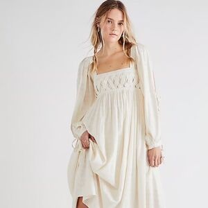 NWT Free people dreamweaver maxi dress in ivory